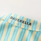 【予約】dave&bella デイブベラ　グリーンストライプシャツ　DK1248139