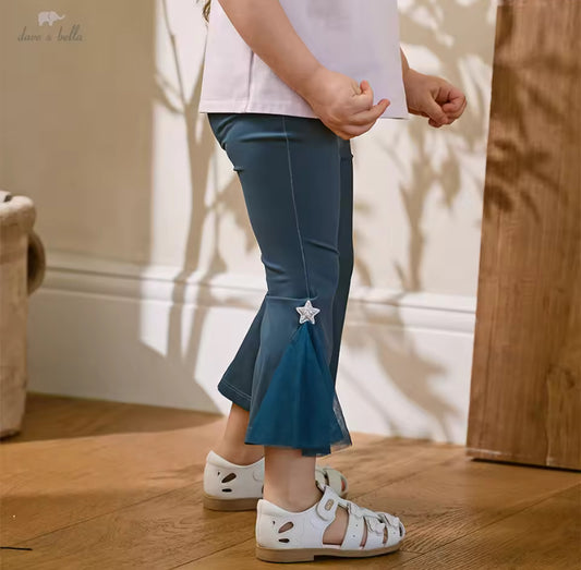 【予約】dave&bella デイブベラ　裾チュールストレッチパンツ　　DB2261804