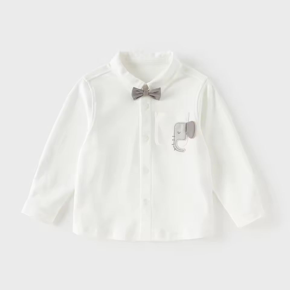 【予約】dave&bell デイブベラ　ボウタイ付きゾウアップリケシャツ　DB1261055