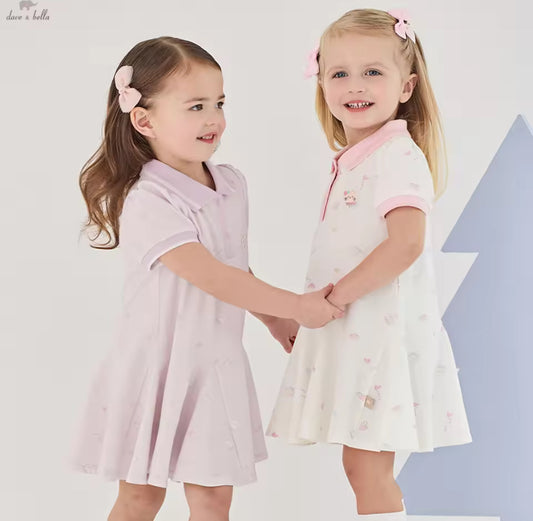 【予約】dave&bella デイブベラ　総柄ポロワンピース　DB2262445