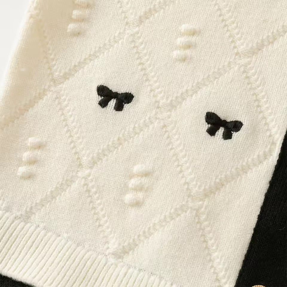 【予約】dave&bella デイブベラ　リボン刺繍ニットワンピース　DK4253846