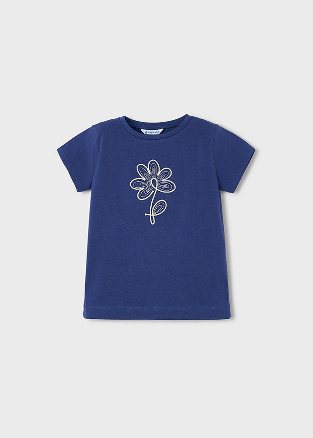 Mayoral　マヨラル　フラワー刺繍Tシャツ　Porcelain