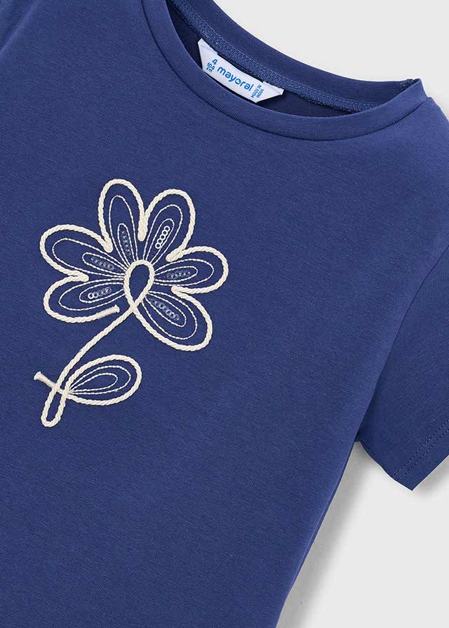 Mayoral　マヨラル　フラワー刺繍Tシャツ　Porcelain