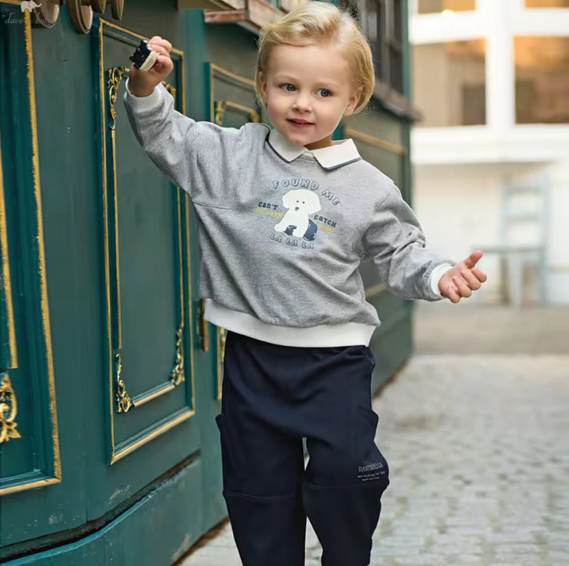 【予約】dave&bella デイブベラ　わんちゃんイラストセットアップ　DB1260912