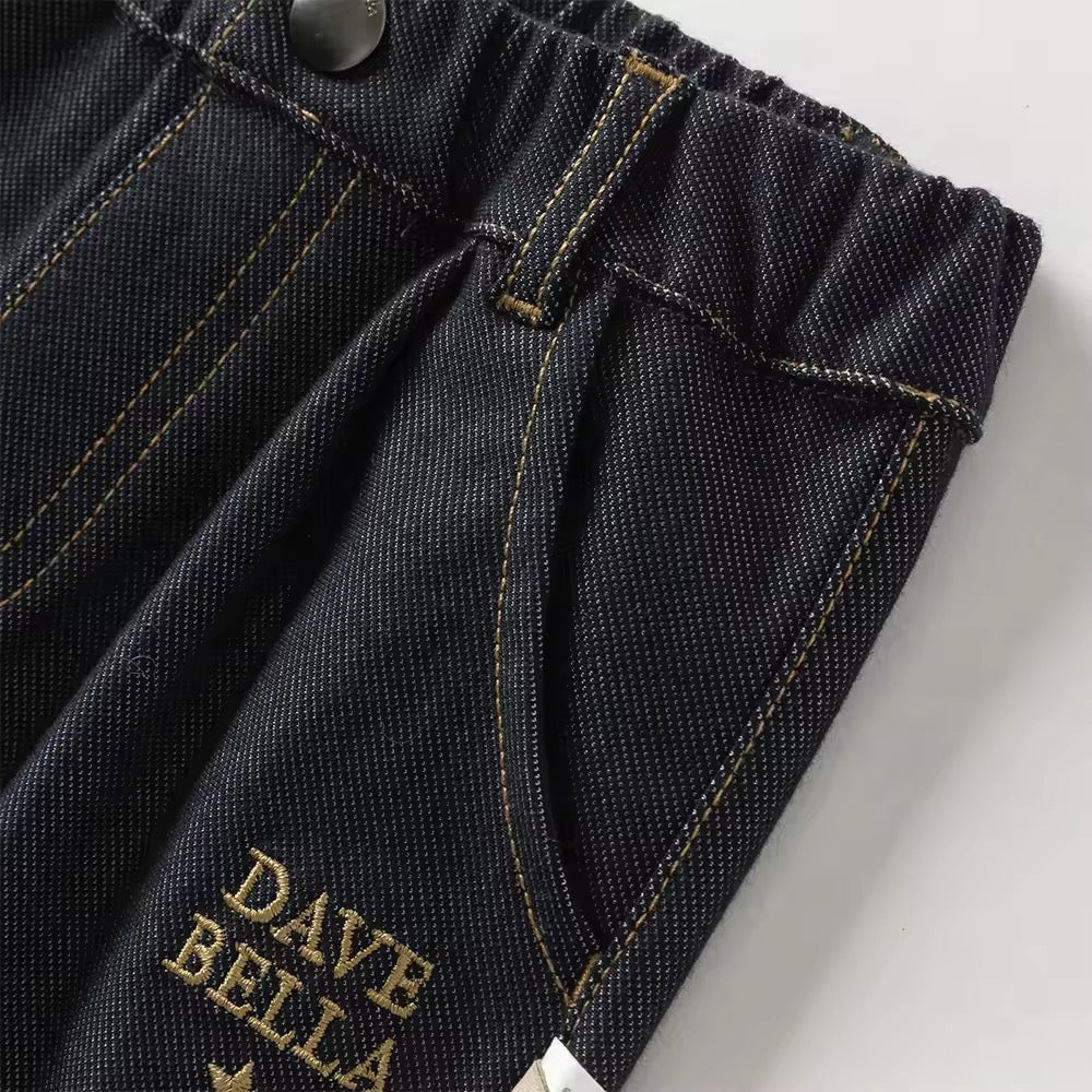 【予約】dave&bella デイブベラ　ロゴ刺繍ストレッチデニムパンツ　DB3252882