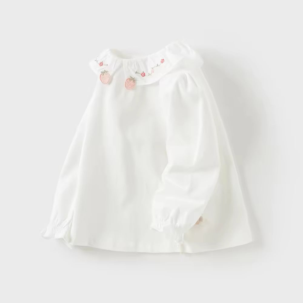 【予約】dave&bella デイブベラ　いちご刺繍襟ブラウス　DB3252647