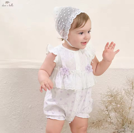 【予約】dave&bella デイブベラ　フローラルロンパース　DB2262075