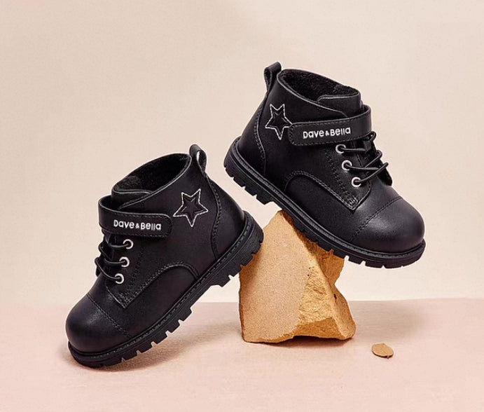 【予約】dave&bella　デイブベラ　スターデザインブラックブーツ　DB4242781