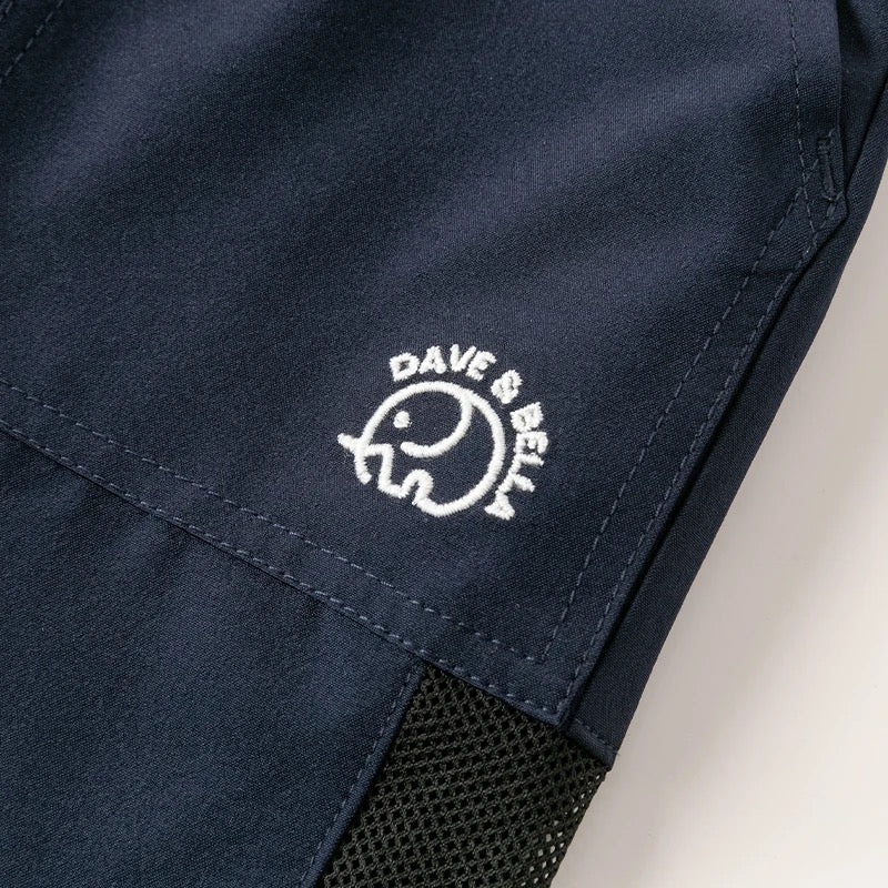 【予約】dave&bella デイブベラ　ロゴ刺繍ネイビーハーフパンツ　DK2240431