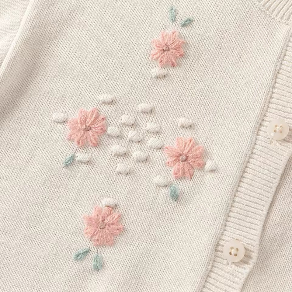 【予約】dave&bella デイブベラ　フラワー刺繍カーディガン　DB1260334