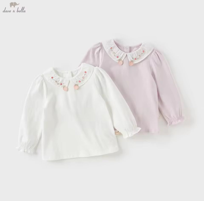【予約】dave&bella デイブベラ　いちご刺繍襟ブラウス　DB3252647