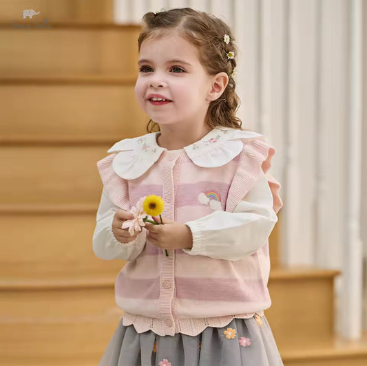 【予約】dave&bella デイブベラ　ピンクボーダーベスト　DB1260613