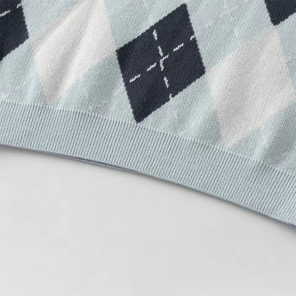 【予約】dave&bella デイブベラ　ライトブルーアーガイルベスト　DB1260364