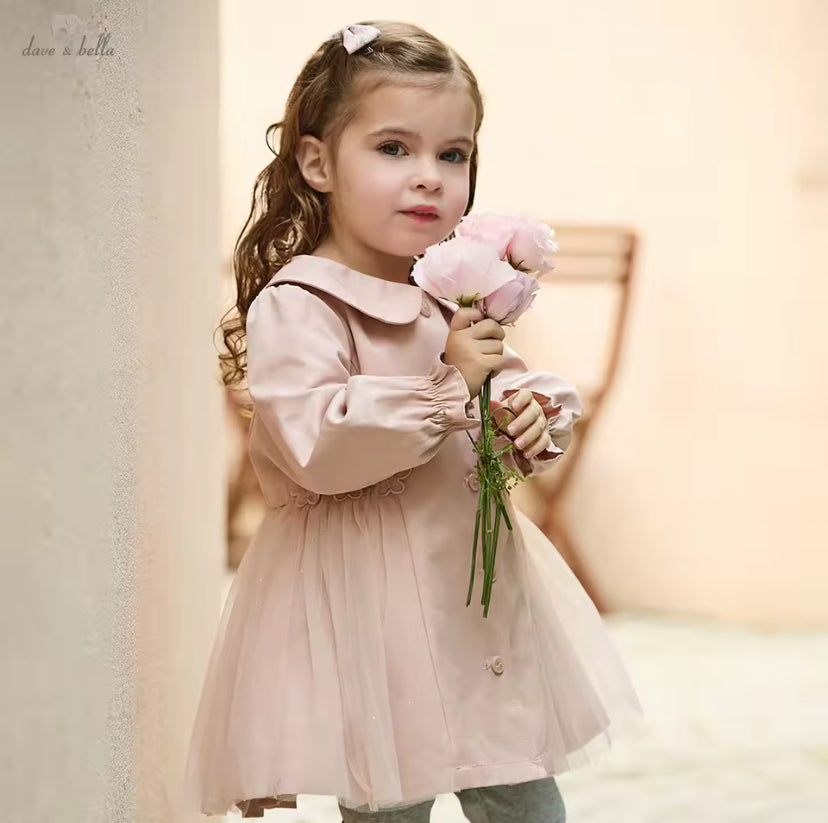 【予約】dave&bella　デイブベラ　スモーキーピンクトレンチコート　DB1260241