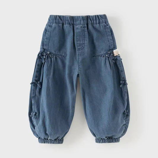 【予約】dave&bella デイブベラ　サイドリボンデニムパンツ　DB1260451