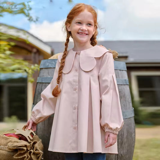 【予約】dave&bella デイブベラ　スカラップカラーピンクアウター　DK1260030