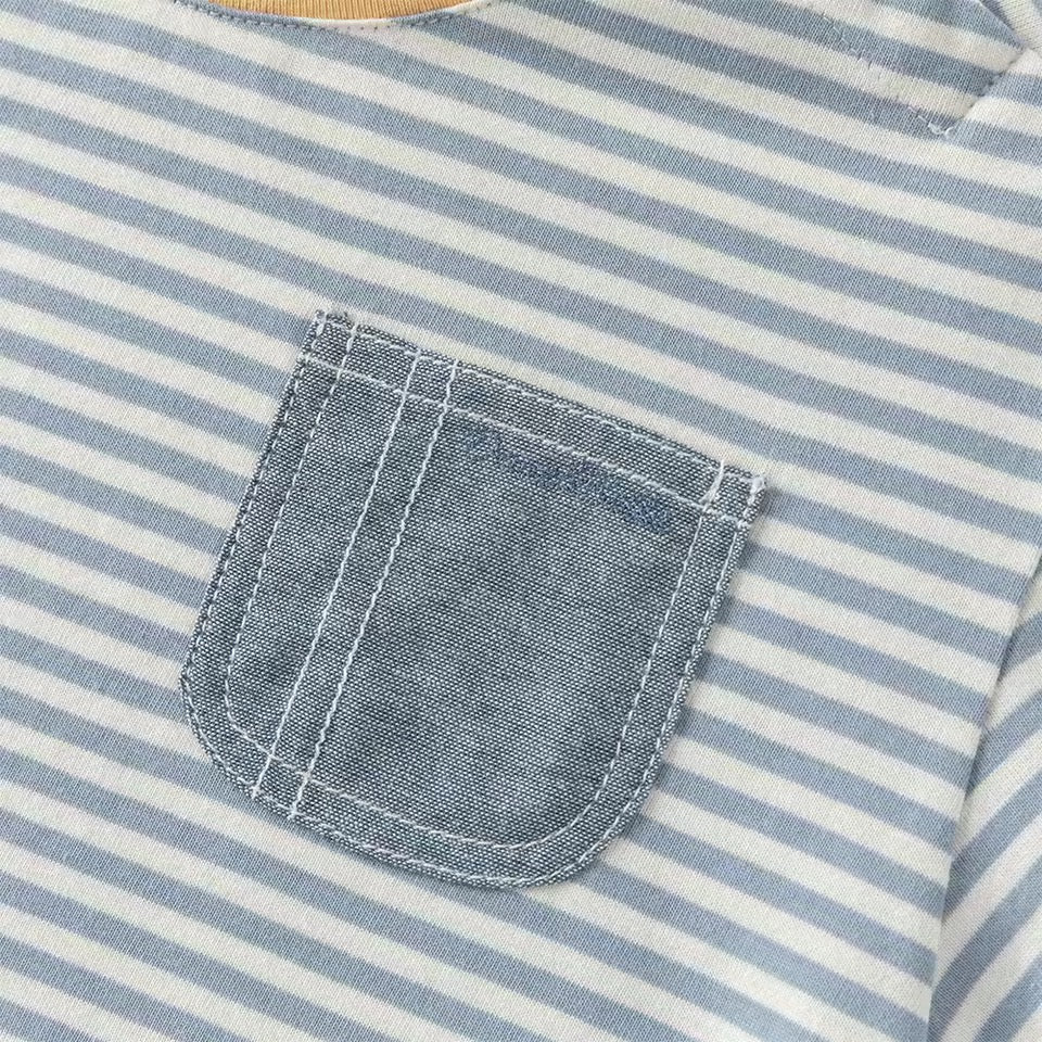 【予約】dave&bella デイブベラ　デニムポケットボーダーロンT　DB1260028