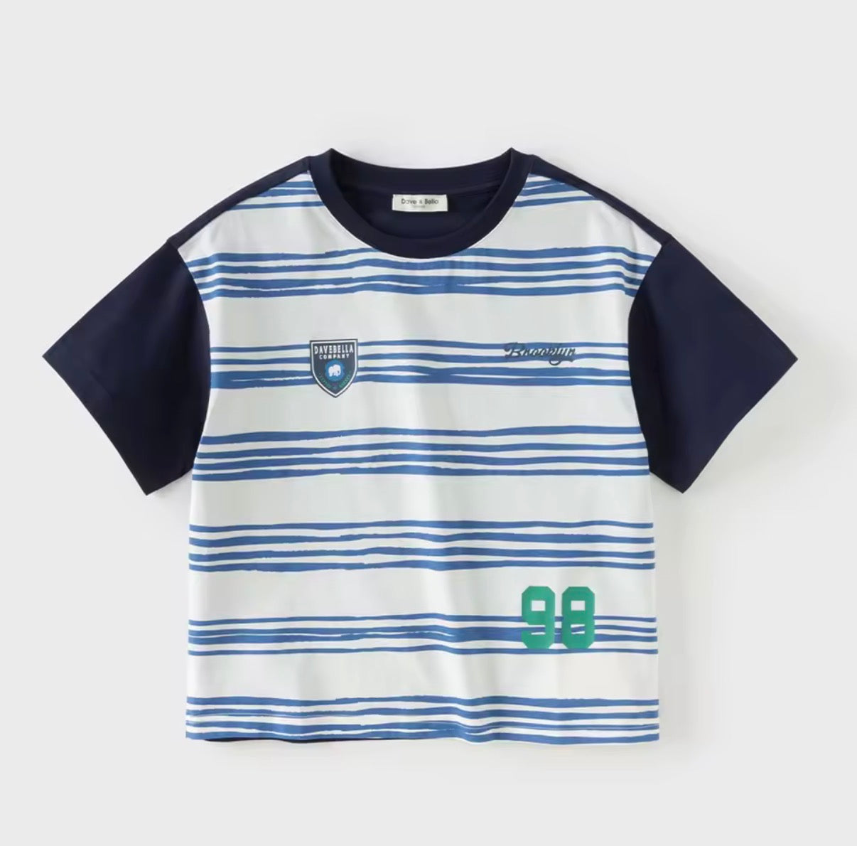【予約】dave&bella　デイブベラ ブルーボーダーTシャツ　DK2261799