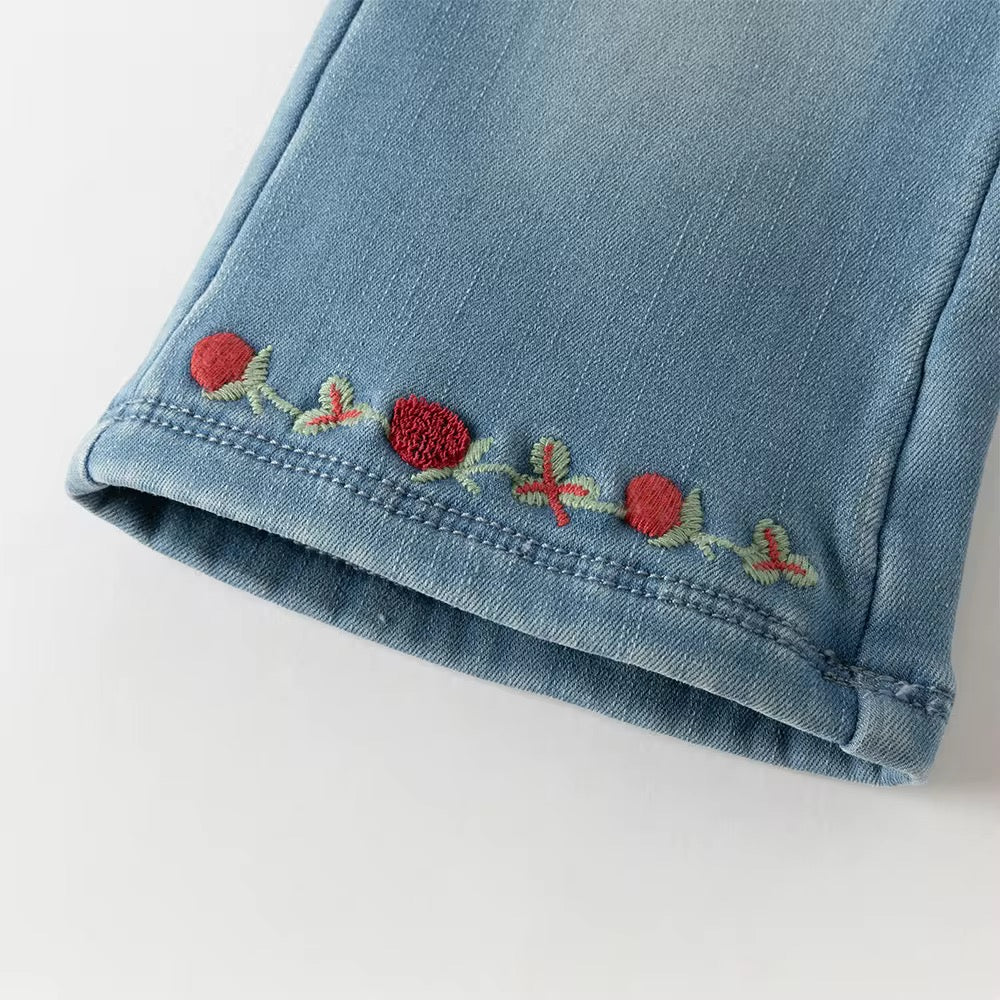 【予約】dave&bella デイブベラ　裾刺繍裏起毛デニムパンツ　DB4253761