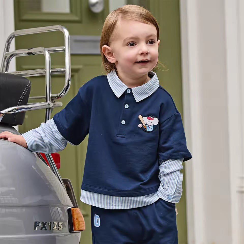 【予約】dave&bella デイブベラ　シャツドッキングトップス&パンツセット　DB1260144