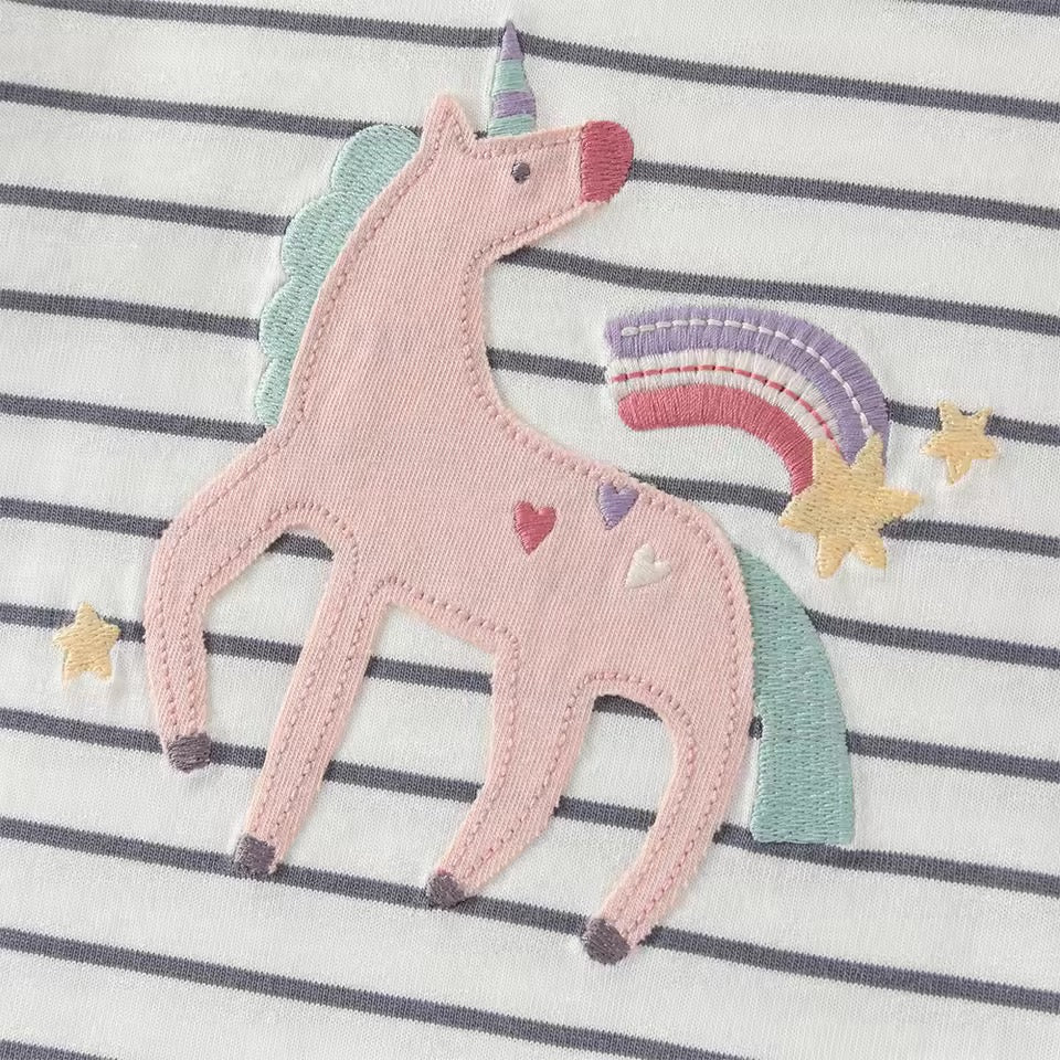 【予約】dave&bella デイブベラ　ユニコーンアップリケボーダーロンT　DB1260893