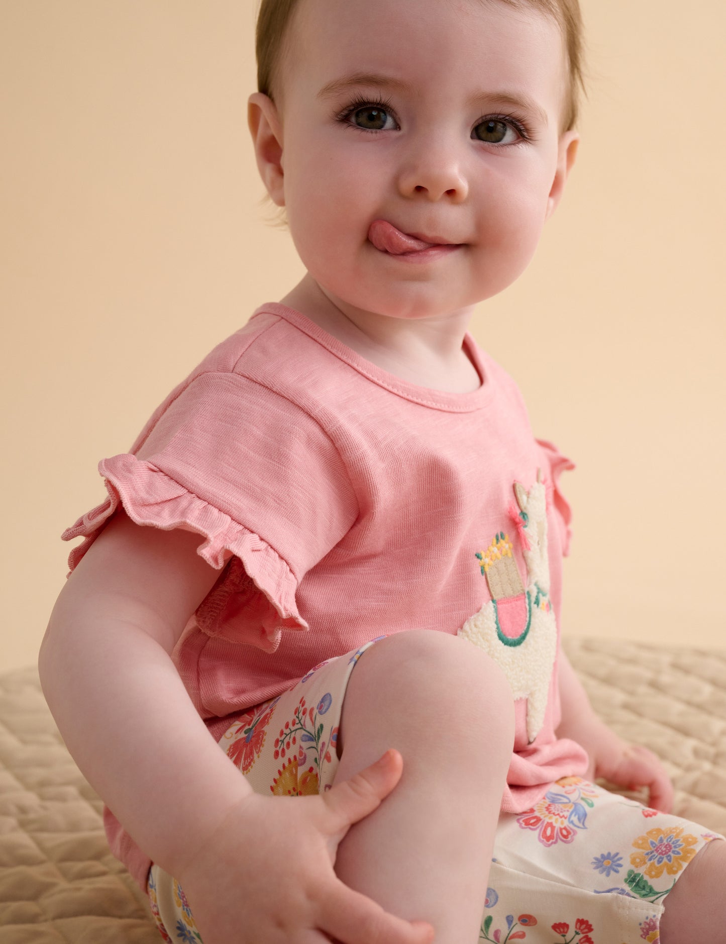 Purebaby ピュアベビー　RUFFLE TEE　papaya　PB1053S25