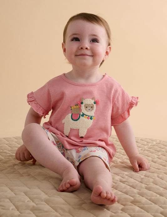 Purebaby ピュアベビー　RUFFLE TEE　papaya　PB1053S25