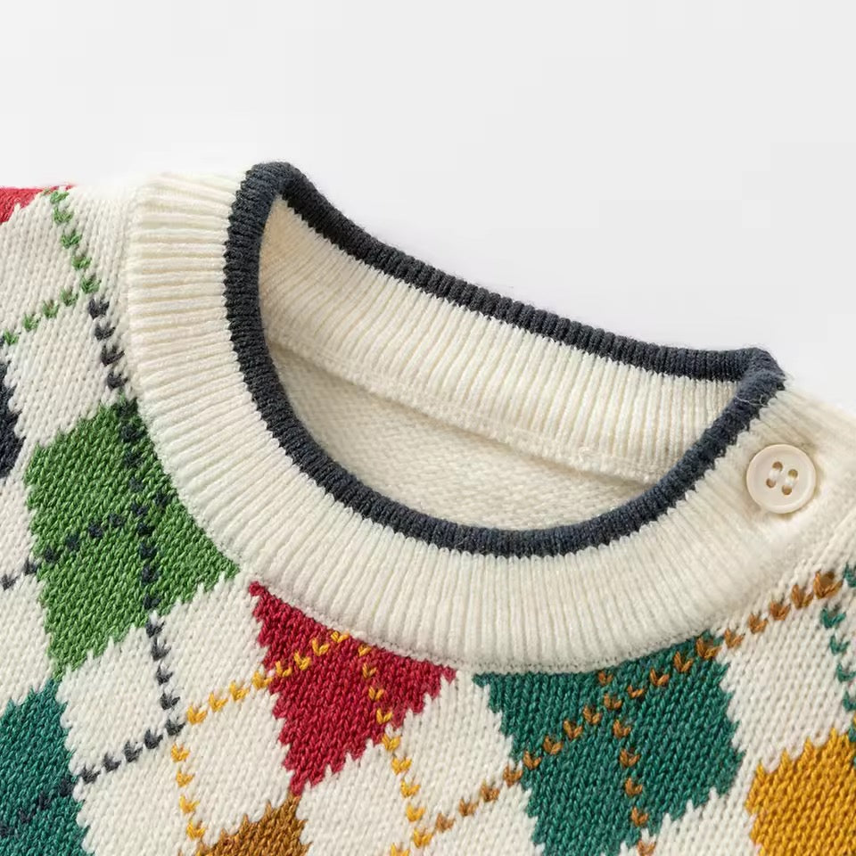 【予約】dave&bella　デイブベラ　カラフルアーガイルニット　DB4243330