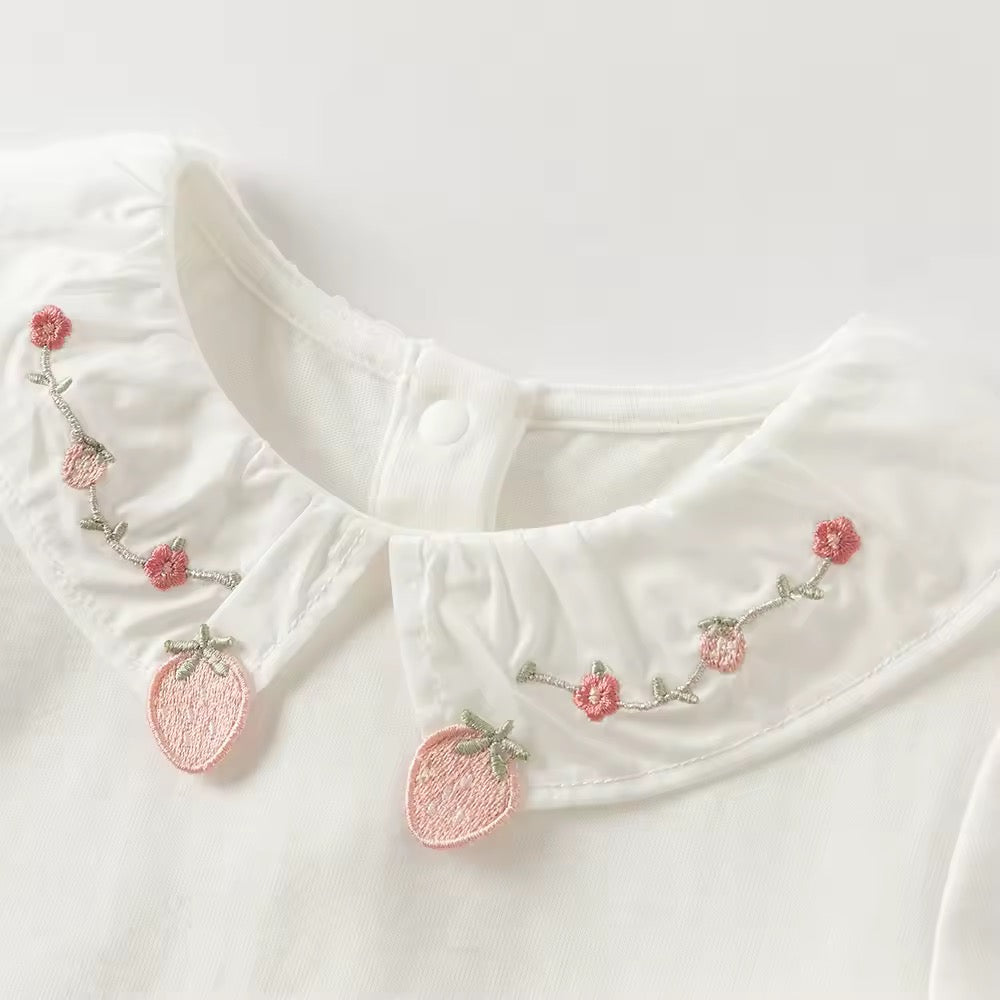 【予約】dave&bella デイブベラ　いちご刺繍襟ブラウス　DB3252647