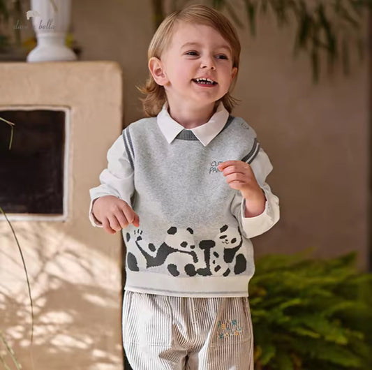 【予約】dave&bella デイブベラ　パンダデザインベスト　DB1260140