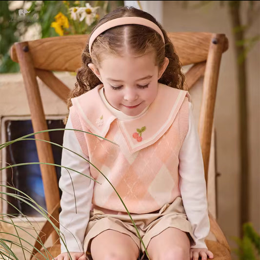 【予約】dave&bella デイブベラ　ピンクアーガイルベスト　DB1260282