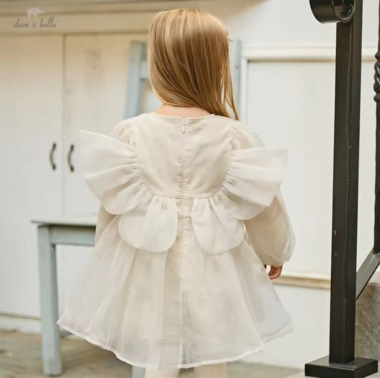 【予約】dave&bella デイブベラ　羽根つきチュールワンピース　DB1260378