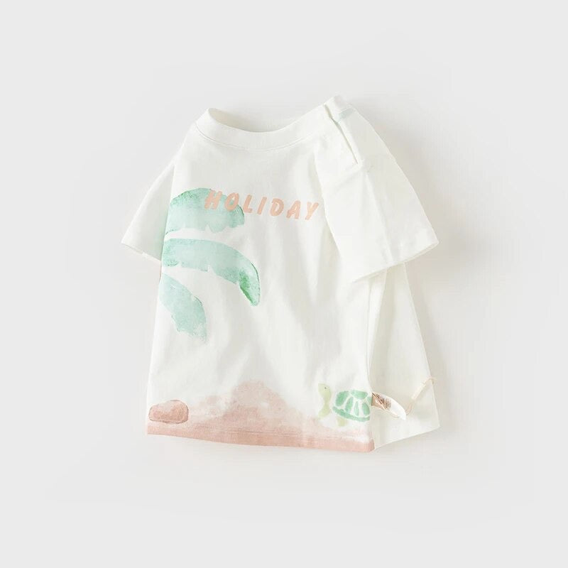 【予約】dave&bella デイブベラ　パームツリーイラストTシャツ　DB2240631