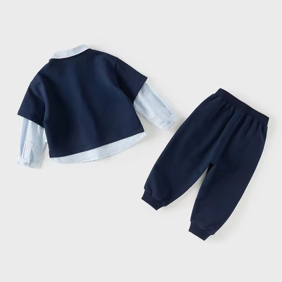 【予約】dave&bella デイブベラ　シャツドッキングトップス&パンツセット　DB1260144