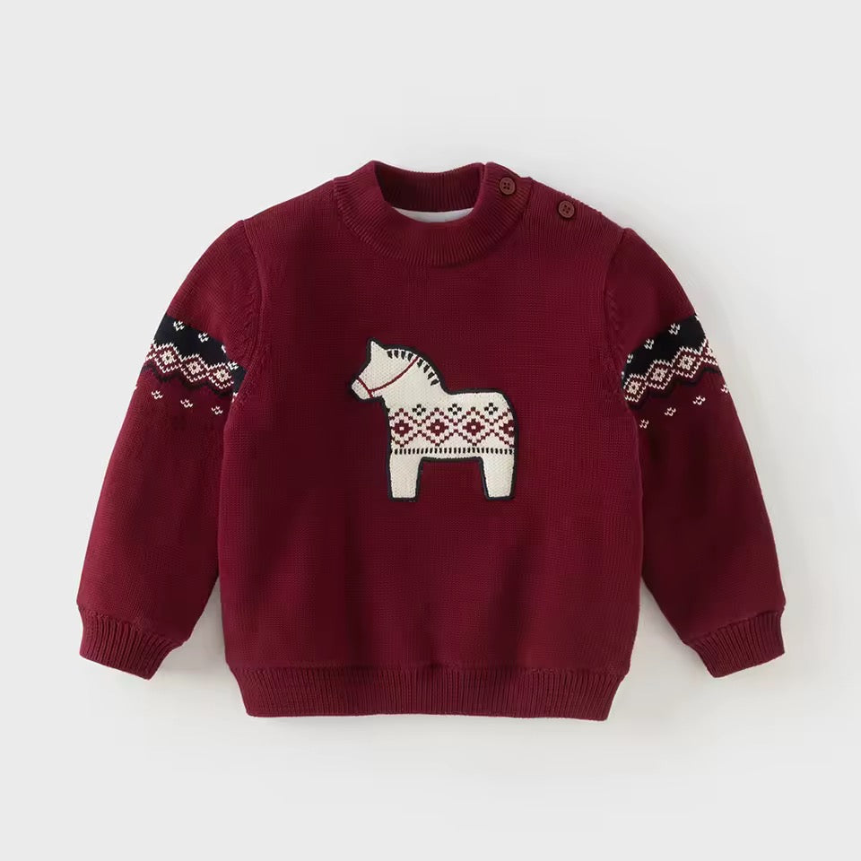 【予約】dave&bella　デイブベラ　ホースデザイン裏起毛ニット　DB4254256