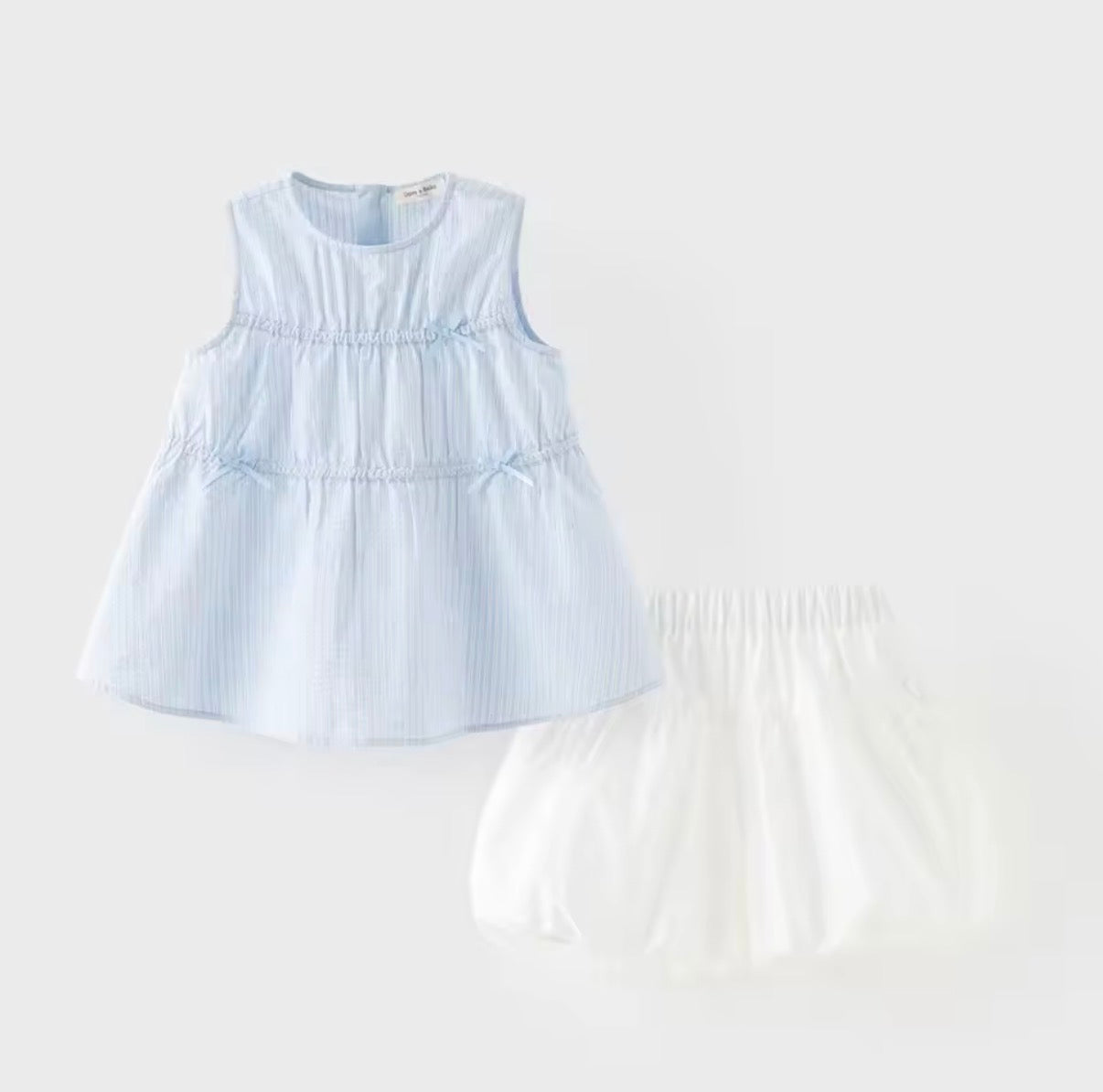 【予約】dave&bella デイブベラ　ライトブルーストライプトップス&パンプキンパンツセット　DK2261501