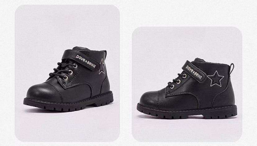 【予約】dave&bella　デイブベラ　スターデザインブラックブーツ　DB4242781