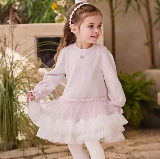 【予約】dave&bella デイブベラ　リボンデザインフリルチュールスカートワンピース　DB1260665