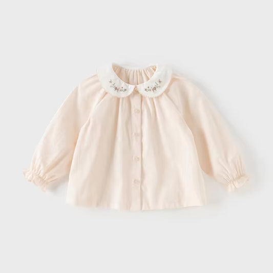 【予約】dave&bella デイブベラ　フラワー刺繍襟ブラウス　DB1260578