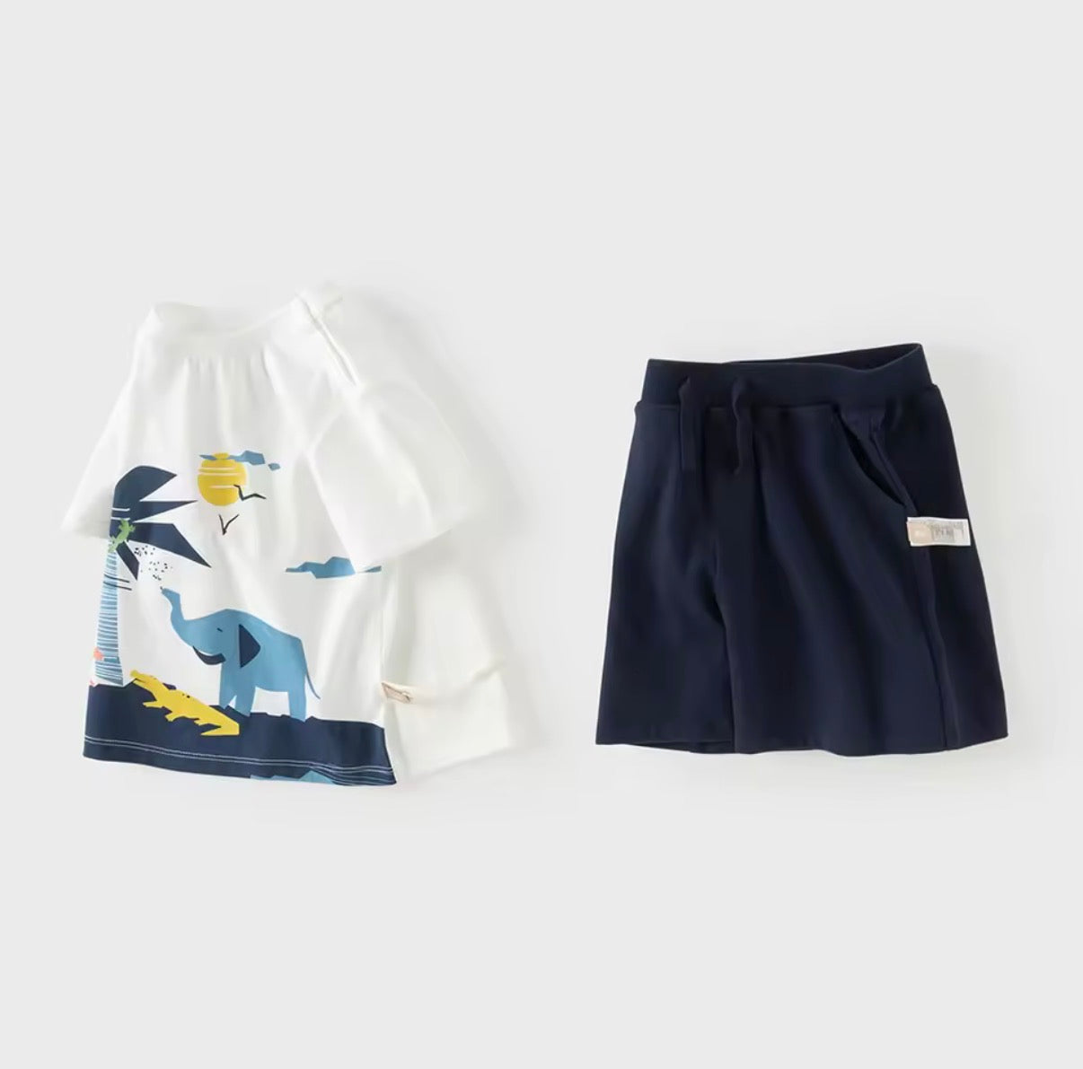 【予約】dave&bella デイブベラ　アニマルデザインTシャツ&ハーフパンツセット　DB2262028