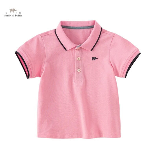 【予約】dave&bella デイブベラ　ピンクロゴ刺繍ポロシャツ　DB2243172