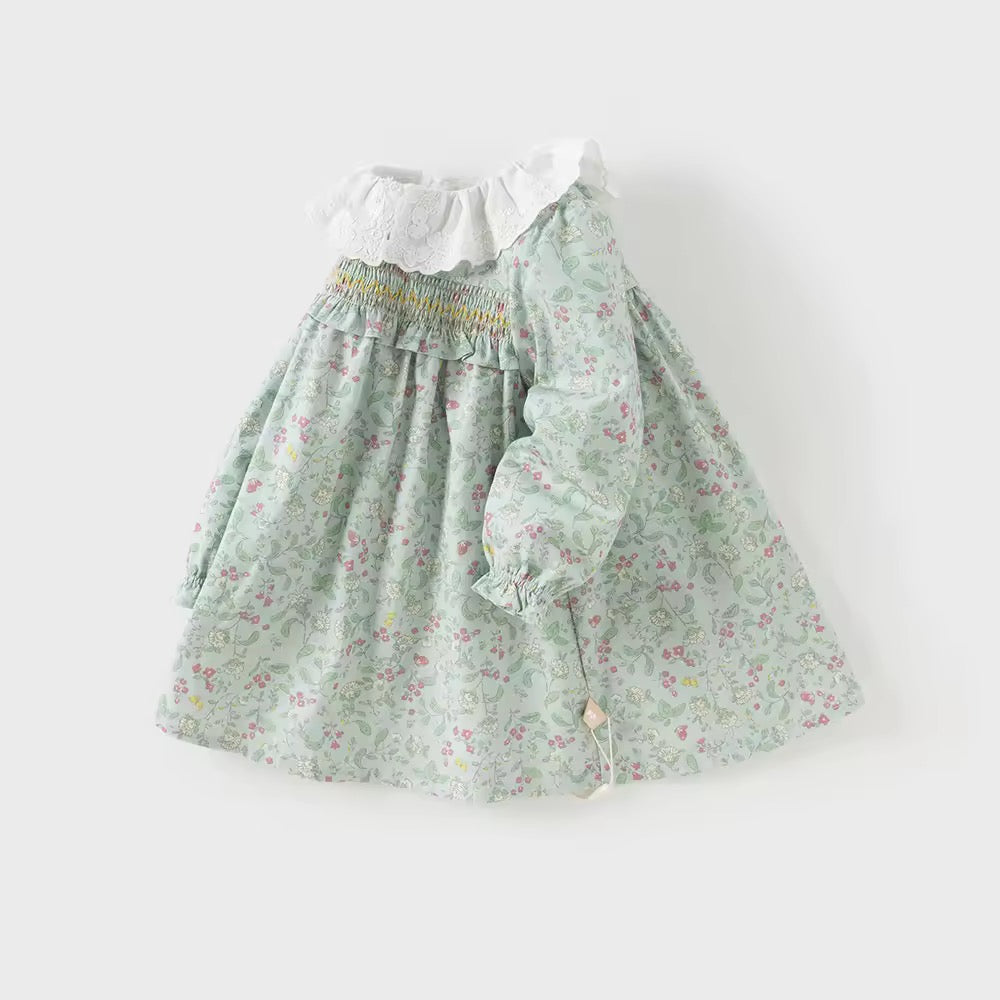 【予約】dave&bella デイブベラ　グリーンフローラルワンピース　DB3253373