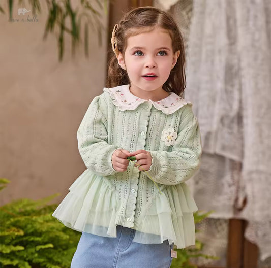 【予約】dave&bella デイブベラ　チュールペプラムカーディガン　DB1261888