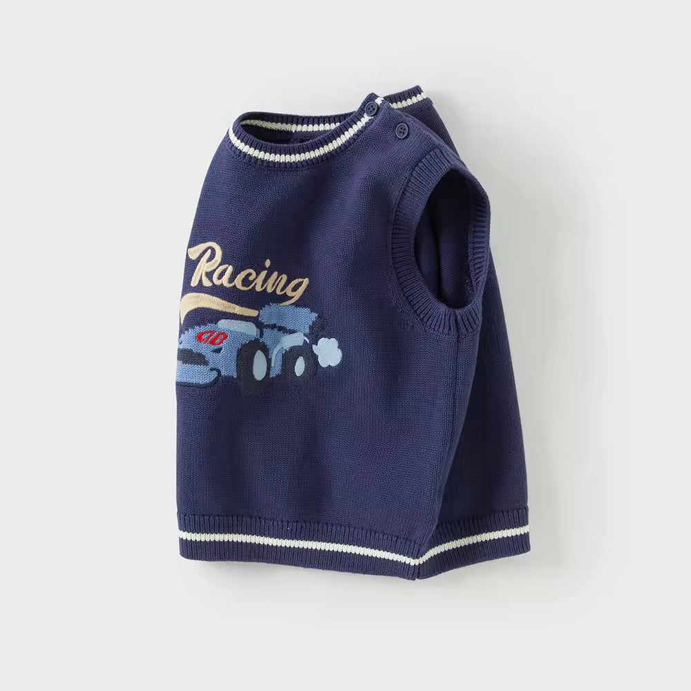 【予約】dave&bella　デイブベラ　Racingデザインネイビーベスト　DB3252489