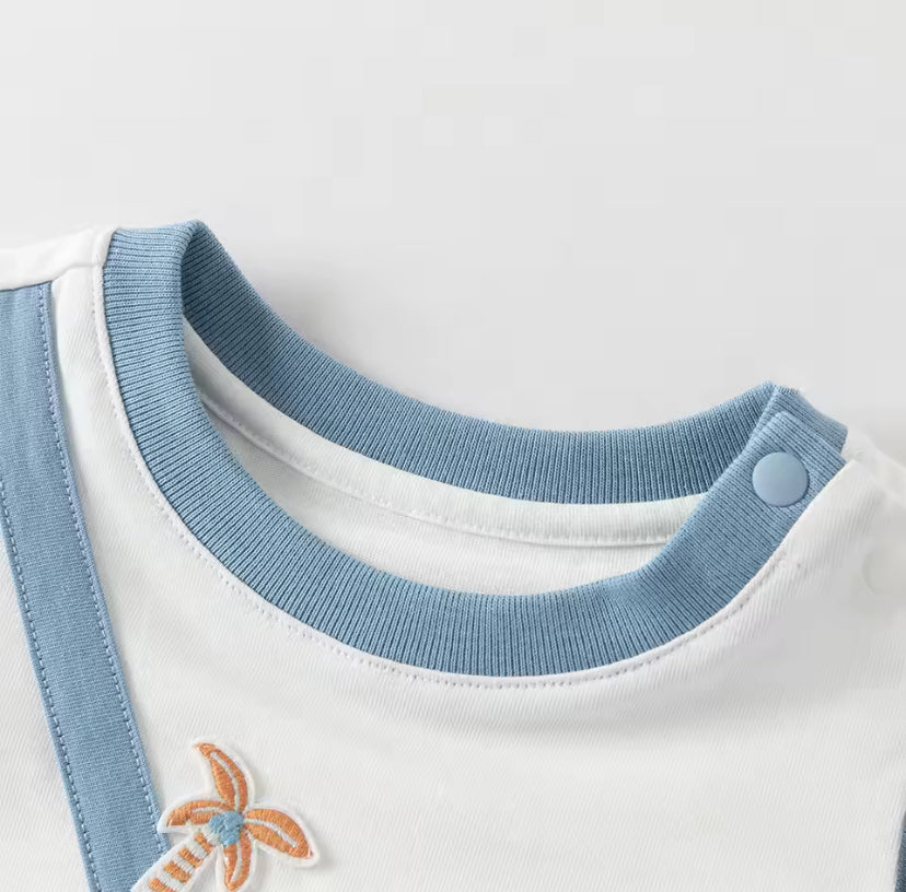 【予約】dave&bella デイブベラ　ポシェットデザインロンパース　DB2261970