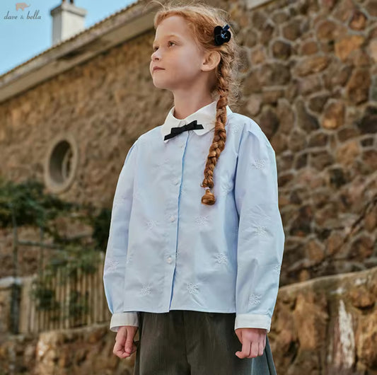 【予約】dave&bella デイブベラ　ライトブルーブラウス　DK1260858