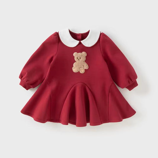 【予約】dave&bella デイブベラ　テディベアデザインワンピース　DB3253096