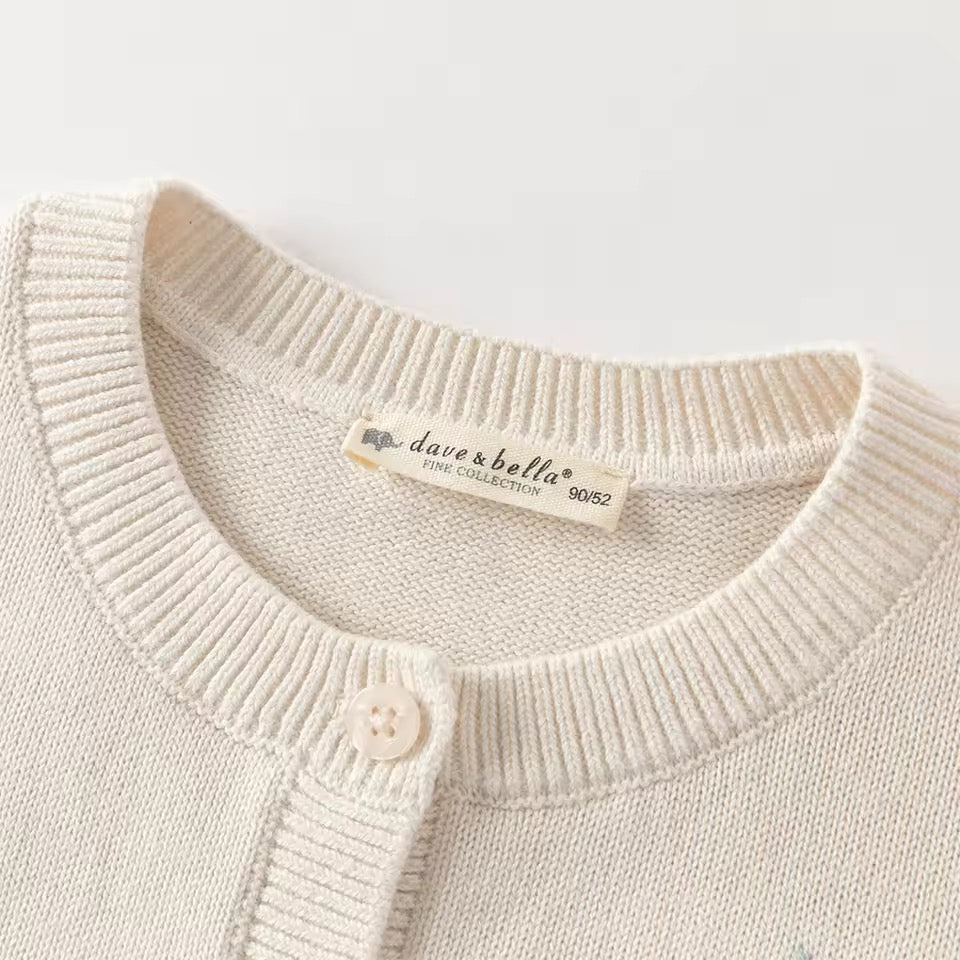 【予約】dave&bella デイブベラ　フラワー刺繍カーディガン　DB1260334