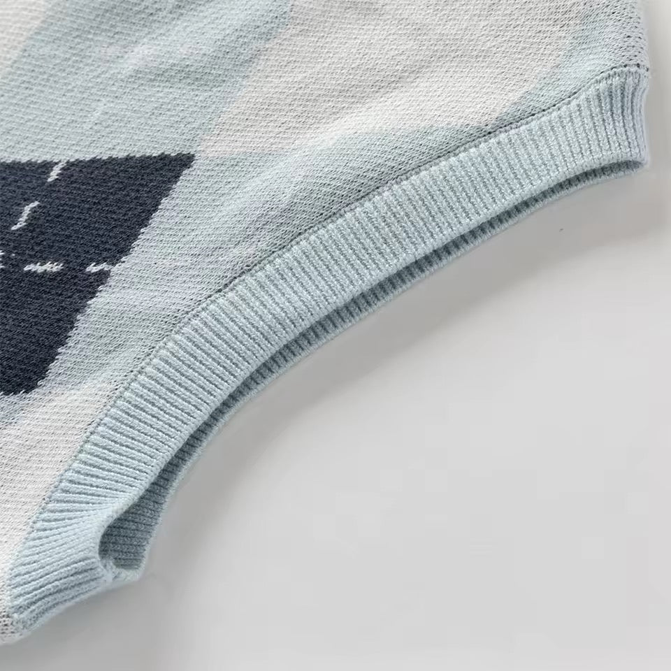 【予約】dave&bella デイブベラ　ライトブルーアーガイルベスト　DB1260364