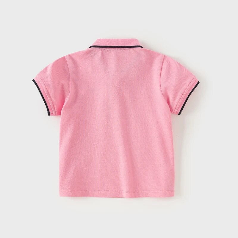 【予約】dave&bella デイブベラ　ピンクロゴ刺繍ポロシャツ　DB2243172